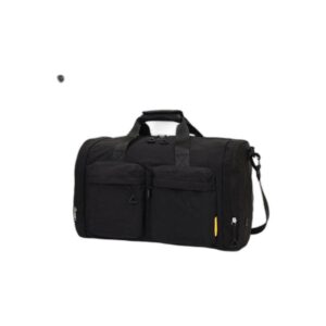 black oxford travel duffel bag on clean white background