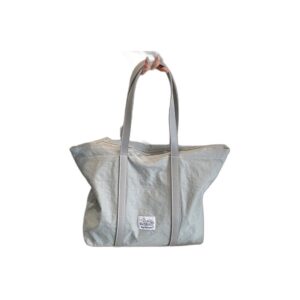 silver lightweight tote bag on clean white background