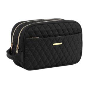 black cosmetic pouch organizer on clean white background